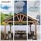 Sunjoy 13 ft. x 15 ft. Cedar Framed Gazebo with Brown Steel Gable Roof Hard Top A102008100 - alternate 7