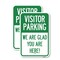 Signmission Parking Area Sign Visitor Parking - We Are Glad You Are, 12'' X 18'', Heavy Gauge Aluminum, 2PK A-1218-2PACK-23471 - alternate 1