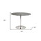 Homeroots 42" Clear and Silver Glass and Metal Pedestal Base Round Top Dining Table 555158 - alternate 5