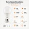 Euri Lighting A19 LED Bulbs, 9W, 810 lm, 60W Eq., 5000K, E26, CEC, UL, 2PK EA19-9W5050CEC-2 - alternate 8