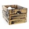 Homeroots 9" Organic Black and Natural Distressed Wood Stacking Milk Crate 471942 - alternate 1