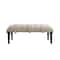 Homeroots 47in Cream And Black Leg Abstract Stripe and Dot Upholstery Bench 483463 - alternate 1