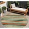 Homeroots 8' Sage Black And Red Round Striped Washable Indoor Outdoor Area Rug 598928 - alternate 1