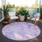 Homeroots 8' Lavender And Purple Round Floral Washable Indoor Outdoor Area Rug 583120 - alternate 5