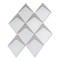 Apollo Tile Solace 12x9 White Metallic Silver Glass Mosaic Diamond Wall Tile (3.91 sq ft/case), 5PK APLSTR8801A - alternate 4