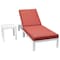 Leisuremod Chelsea Modern Outdoor White Chaise Lounge Chair With Side Table & Red Cushions CLTW-77R - alternate 9