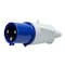 Walther-Werke Pin and Sleeve Plug, 60A, 250/230, 1 Phase, 2 Pole, Blue, Screw Terminals Wire Connection Type 260306 - alternate 10