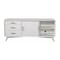 Homeroots 64in White Mahogany Solid Wood Enclosed and Open Storage TV Stand 404263 - alternate 1