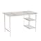 Homeroots 47" Clear and Silver Glass and Metal Writing Desk 402038 - alternate 1