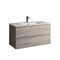 Homeroots 36" Natural Wood Freestanding Bathroom Vanity With White Sink And Two Drawers 627479 - alternate 1