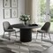Homeroots 60" Black Solid Wood Pedestal Base Round Top Dining Table 721036 - alternate 6