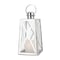 Homeroots 12" Clear And Silver Glass And Stainless Steel Tabletop Lantern Candle Holder 719757 - alternate 1