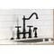 Kingston Brass Bridge Kitchen Faucet with Brass Sprayer, Matte Black KS1270BEXBS - alternate 5