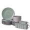 Dinewares 32 PC Spin Wash Dinnerware Dish Set for 8 Person, Mugs, Salad and Dinner Plates and Bowls QI004502.GN.2 - alternate 1
