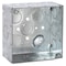Raco Electrical Box, Square, 2 Gangs, Galvanized Zinc, 2-1/8 in D, 4 in W, 4 in L, 30.3 cu in Capacity 232 - alternate 4