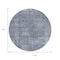 Homeroots 8' Blue And Gray Round Abstract Washable Indoor Outdoor Area Rug 615502 - alternate 8