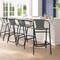 Flash Furniture Lila  Commercial Grade Gray Rattan Indoor-Outdoor Restaurant Barstool, PK4 4-SDA-AD632032R-GY-GG - alternate 18