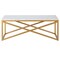 Homeroots 46" Gold Faux Marble And Steel Sled Coffee Table 520938 - alternate 9