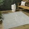 Jonathan Y Hallie High-Low Minimalist Curve Geometric Gray/Ivory 5 ft Square Indoor/Outdoor Area Rug SCN100A-5SQ - alternate 1