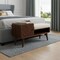 Homeroots 35in Cream and Chestnut Boucle and Solid Wood Upholstered Bench With Cabinet And Shelf 657375 - alternate 9