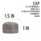 B & K STZ Industries 3/4 in. FIP each Black Malleable Iron Cap 310UPCA-34 - alternate 6