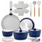 Nutrichef 18-Piece Ceramic Cookware Set with Detachable Handles, Non Stick Pots and Pans, PTFE-Free Natural NCCS18DTHBL - alternate 1