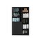 Homeroots 71" Black Five Tier Bookcase with Two doors 546339 - alternate 17
