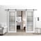 Sartodoors Sturdy Double Barn Door with Frosted Glass Planum 2132 White 56x96 (2* 28x96) Solid Core PLANUM2132DB-WS-56 x 96 (2* 28x96) - alternate 6