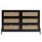 Homeroots 47" Black Wood And Rattan Six Drawer Double Dresser 653110 - alternate 1