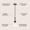 Jonathan Y Alys 7.63" Adjustable Rope-Wrap Modern Rustic Iron/Glass LED Pendant, Black JYL1103A - alternate 12