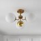 Jonathan Y Olivier 23.5" 3-Light Bohemian Farmhouse Iron/Frosted Glass LED Semi Flush Mount, Brass Gold JYL7600A - alternate 10