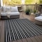 Homeroots 5' X 8' Black And Ivory Striped Washable Indoor Outdoor Area Rug 595848 - alternate 9