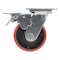 Vestil Polyurethane Swivel With Total Brake Caster 5 In. Diameter x 2 In. Width 990 lb Red/Black CST-VE-5X2PU-SWTB - alternate 7