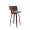 Armen Living Pico 26in Swivel Walnut Wood Counter Stool in Gray Faux Leather with Chrome LCPIBAWAGRY26 - alternate 8
