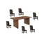 Homeroots Seven Piece Brown Solid Wood Dining Set with Six Chairs 635830 - alternate 1