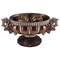 Homeroots 9" Reddish Bronze And Silver Polyresin Decorative Bowl With Orbs 468323 - alternate 1