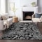 Homeroots 3' X 5' Black Gray And Charcoal Paisley Washable Indoor Outdoor Area Rug 588630 - alternate 6