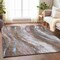 Homeroots 9' X 12' Taupe Sky Blue And Ivory Abstract Washable Indoor Outdoor Area Rug 617447 - alternate 9