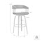 Armen Living Topanga 30.5in Swivel Walnut Wood Bar Stool in Cream Faux Leather with Golden Bronze Metal LCTOBAWACR30 - alternate 8