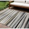 Homeroots 10' X 14' Gray Ivory And Beige Striped Washable Indoor Outdoor Area Rug 597330 - alternate 1