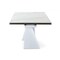 Homeroots 107" White Rectangular Ceramic And Metal Self-Storing Leaf Dining Table 487885 - alternate 9