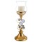 Homeroots 18" Gold and Faux Crystal Bling Tabletop Hurricane Candle Holder 468837 - alternate 6