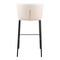 Homeroots Set of Two 29" Cream And Black Faux Leather And Steel Bar Height Bar Chairs 555723 - alternate 9
