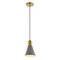 Jonathan Y Apollo 6" 1-Light Mid-Century Modern Iron LED Pendant, Gray/Brass Gold JYL6131C - alternate 1