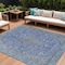 Homeroots 8' X 10' Blue And Gray Medallion Washable Indoor Outdoor Area Rug 616265 - alternate 1