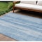 Homeroots 8' X 10' Sky Blue And Denim Blue Botanical Leaves Washable Indoor Outdoor Area Rug 581987 - alternate 1