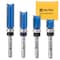 Hiltex Bottom Bearing Pattern Flush Trim Router Bit Set, 4 Pieces, 1/4 Inch Shank, CNC Woodworking Tool 10103H - alternate 1