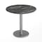 Flash Furniture Commercial All-Weather 31.5" Black Faux Marble HPL Tabletop with Silver RD Base ST-RD31-BKMAR-TR18S-GG - alternate 1