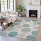 Homeroots 3' X 5' Teal Blue Ivory And Pale Aqua Geometric Washable Indoor Outdoor Area Rug 630591 - alternate 6