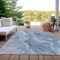 Homeroots 3' X 5' Denim Blue And Ivory Abstract Washable Indoor Outdoor Area Rug 617596 - alternate 9